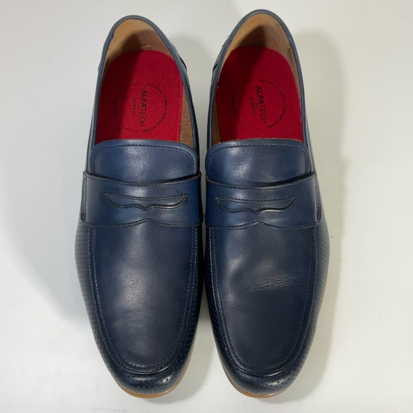 Alfani Mens Alfatech Blaine Leather Slip-On Oxfords Navy Penny Loafers Size 12M - Picture 11 of 16